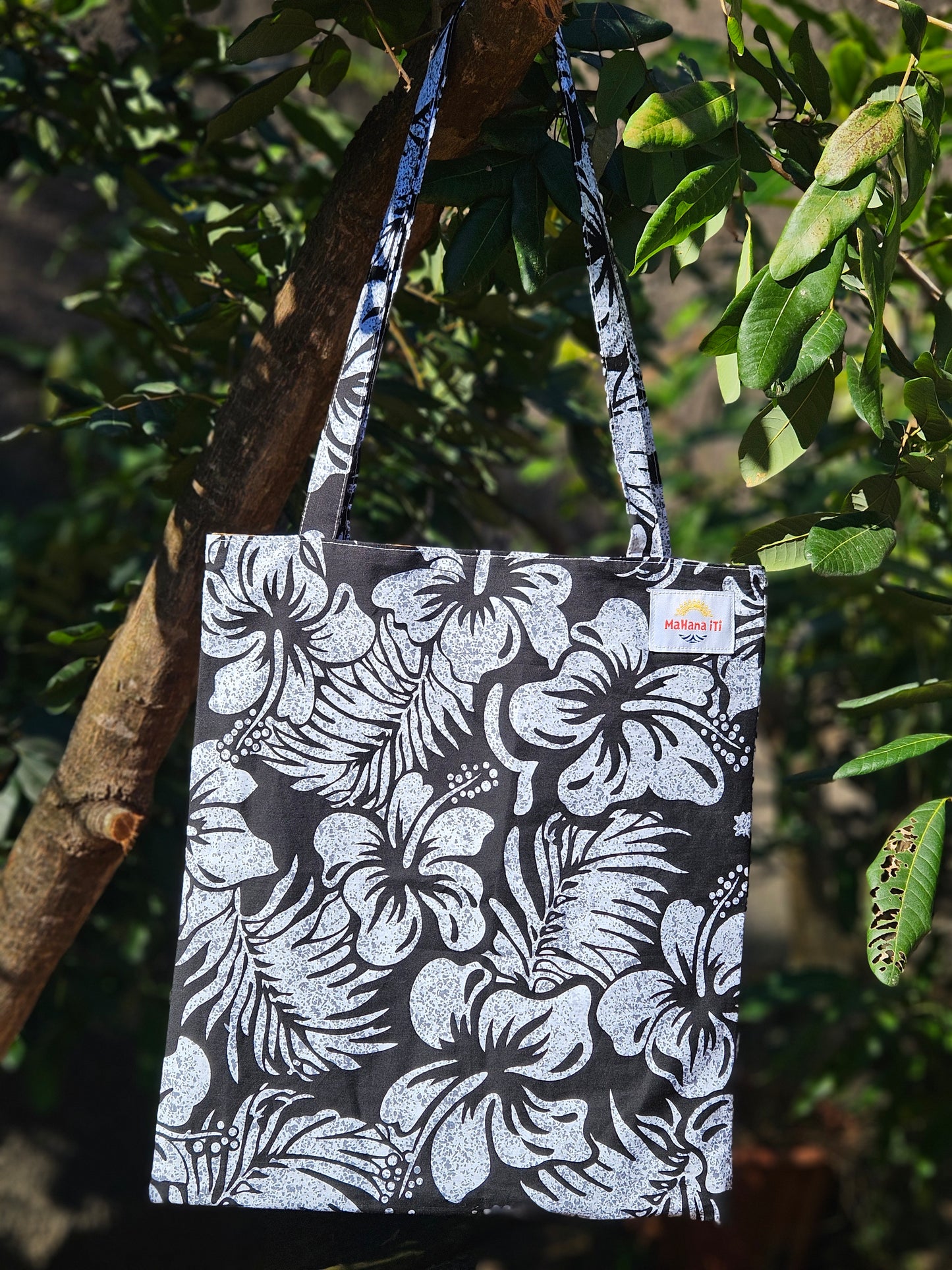Tote Bag Hibiscus noir