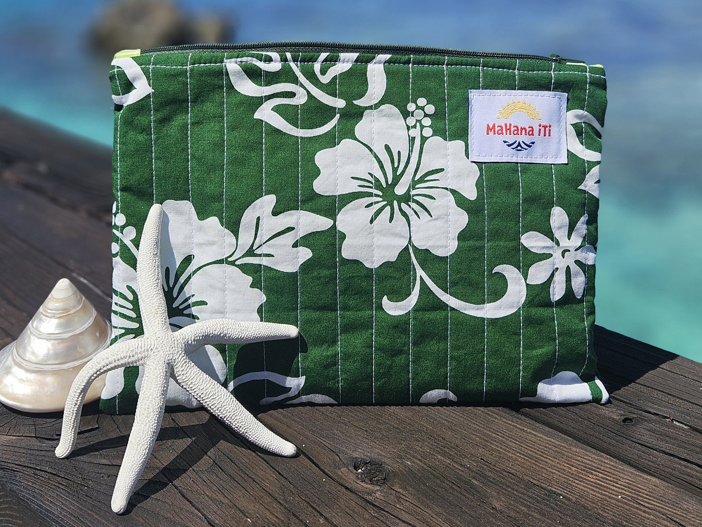 Pochette Hibiscus vert